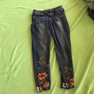 Jeans with flowers at the bottom